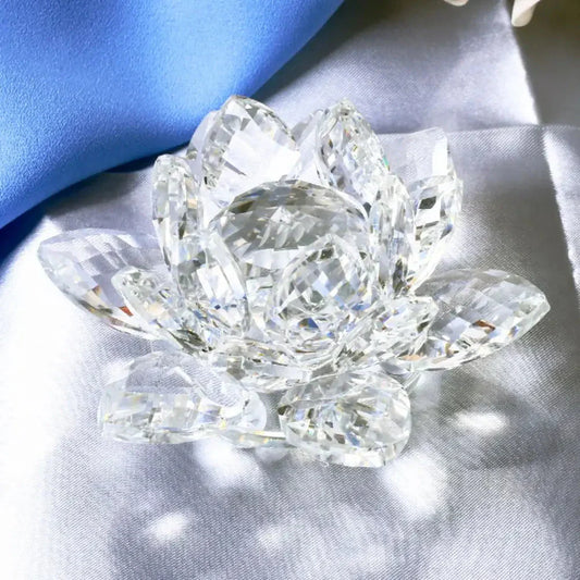 Vivolux | Kristall Lotusblume Figurine Zuhause Hochzeit Dekoration Glas Kunstsammlung Briefbeschwerer Büro Tisch Ornamente Souvenir Geschenke
