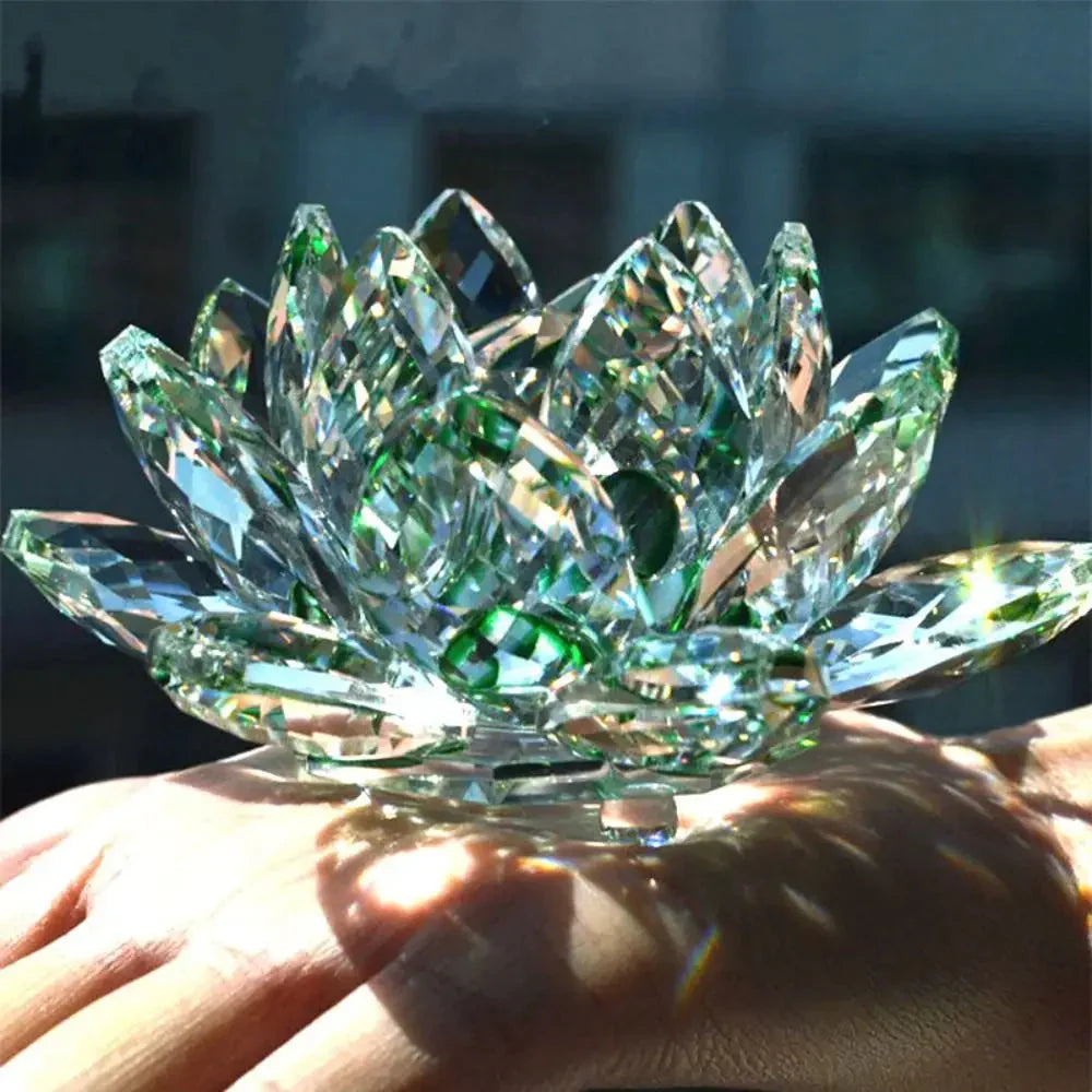 Vivolux | Kristall Lotusblume Figurine Zuhause Hochzeit Dekoration Glas Kunstsammlung Briefbeschwerer Büro Tisch Ornamente Souvenir Geschenke