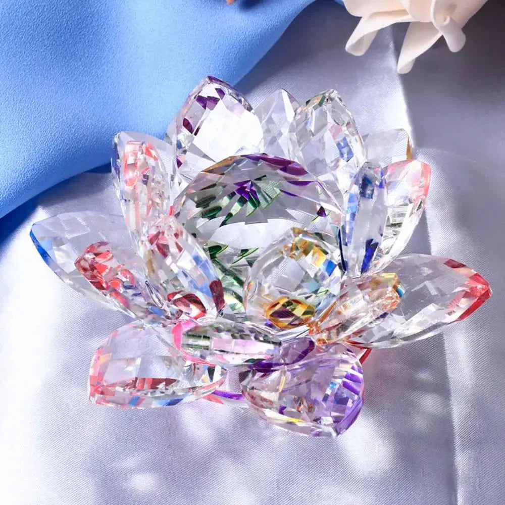 Vivolux | Kristall Lotusblume Figurine Zuhause Hochzeit Dekoration Glas Kunstsammlung Briefbeschwerer Büro Tisch Ornamente Souvenir Geschenke
