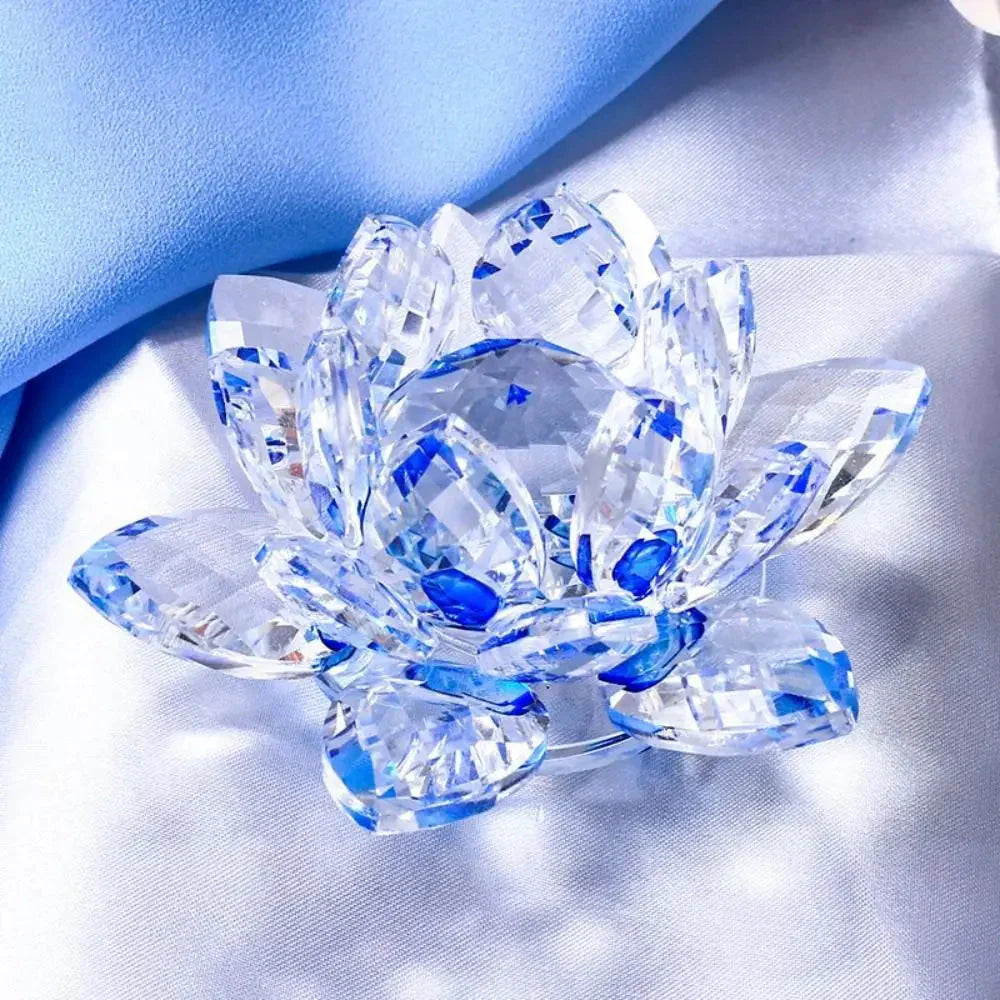 Vivolux | Kristall Lotusblume Figurine Zuhause Hochzeit Dekoration Glas Kunstsammlung Briefbeschwerer Büro Tisch Ornamente Souvenir Geschenke