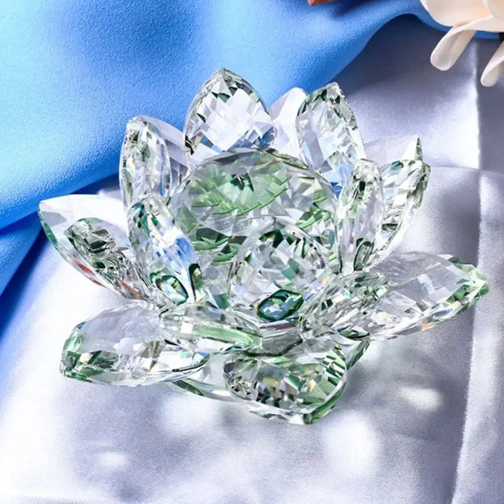 Vivolux | Kristall Lotusblume Figurine Zuhause Hochzeit Dekoration Glas Kunstsammlung Briefbeschwerer Büro Tisch Ornamente Souvenir Geschenke