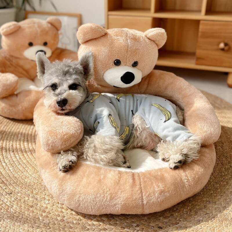Vivolux | Süßes abnehmbares Kuschelbär-Katzenbett