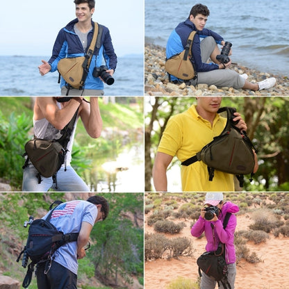 Vivolux | CADEN Dreieckige Tscope Sling Schulter Kreuz Digitalkamera Taschen Etui Soft Bag mit Regenschutz für Canon Nikon Sony K1, Größe: 36*31*15cm (Armeegrün)