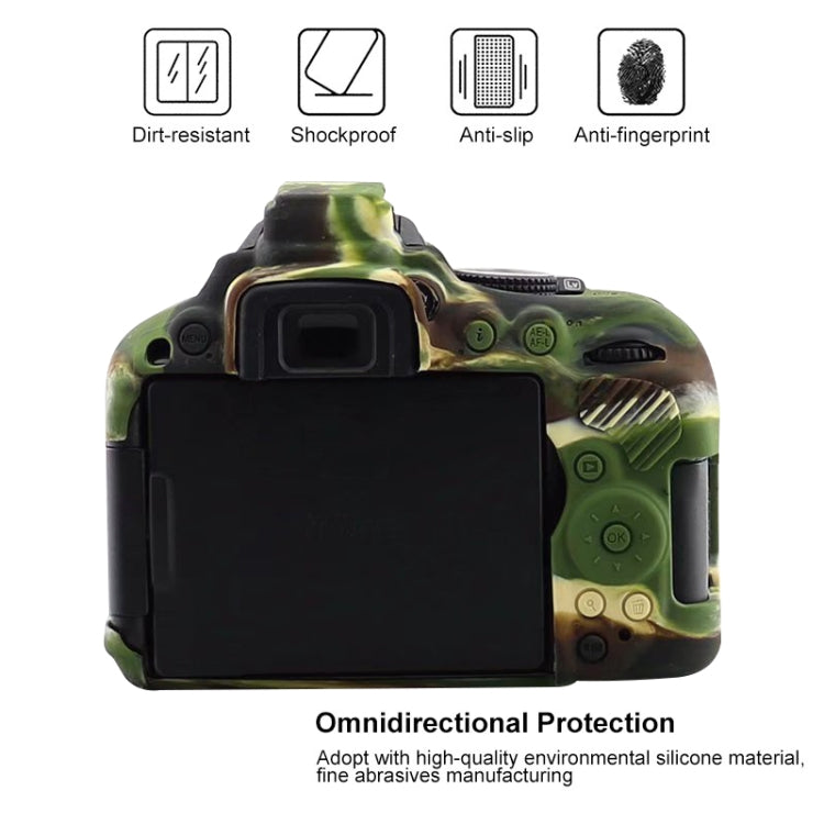 Vivolux | Weicher Silikon-Schutzfall für Nikon D5300 (Tarnmuster)