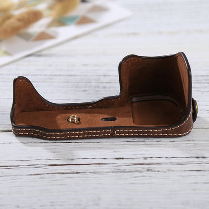 Vivolux | 1/4 inch Draad PU Lederen Camera Halve Case Basis voor Sony Alpha 6100 / A6100 (Koffie)