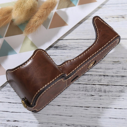 Vivolux | 1/4 inch Draad PU Lederen Camera Halve Case Basis voor Sony Alpha 6100 / A6100 (Koffie)