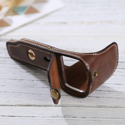 Vivolux | 1/4 inch Draad PU Lederen Camera Halve Case Basis voor Sony Alpha 6100 / A6100 (Koffie)