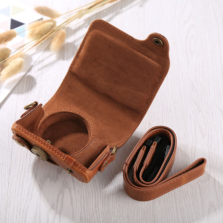 Vivolux | Vollkörpertasche aus PU-Leder mit Trageriemen für Canon G9X / G9X II (Braun)