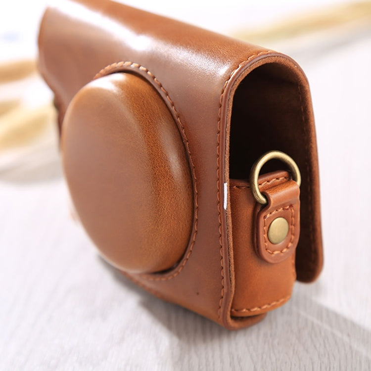 Vivolux | Vollkörpertasche aus PU-Leder mit Trageriemen für Canon G9X / G9X II (Braun)