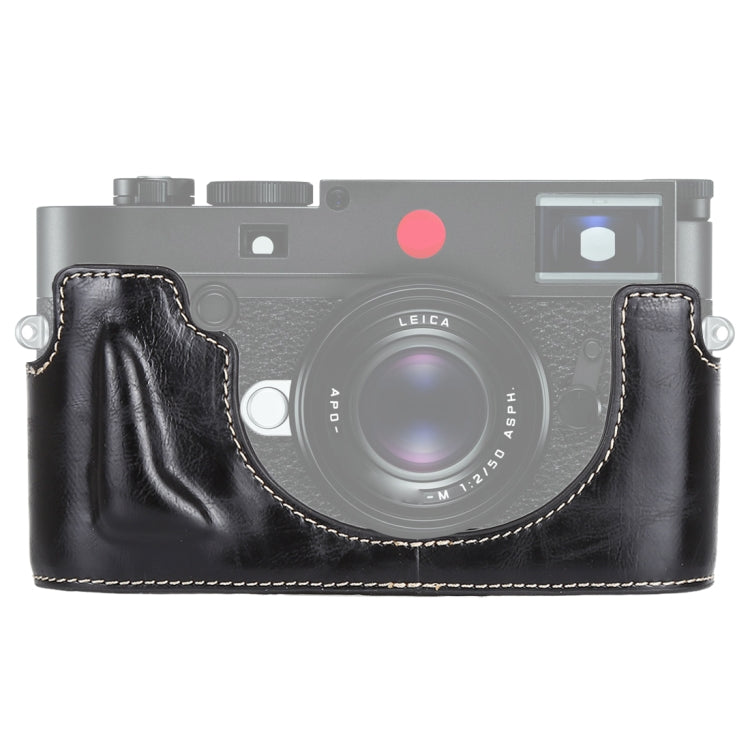 Vivolux | 1/4 inch Draad PU Leer Camera Halve Case Basis voor Leica M10 (Zwart)