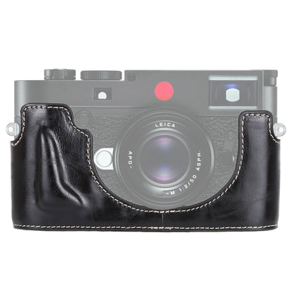 Vivolux | 1/4 inch Draad PU Leer Camera Halve Case Basis voor Leica M10 (Zwart)