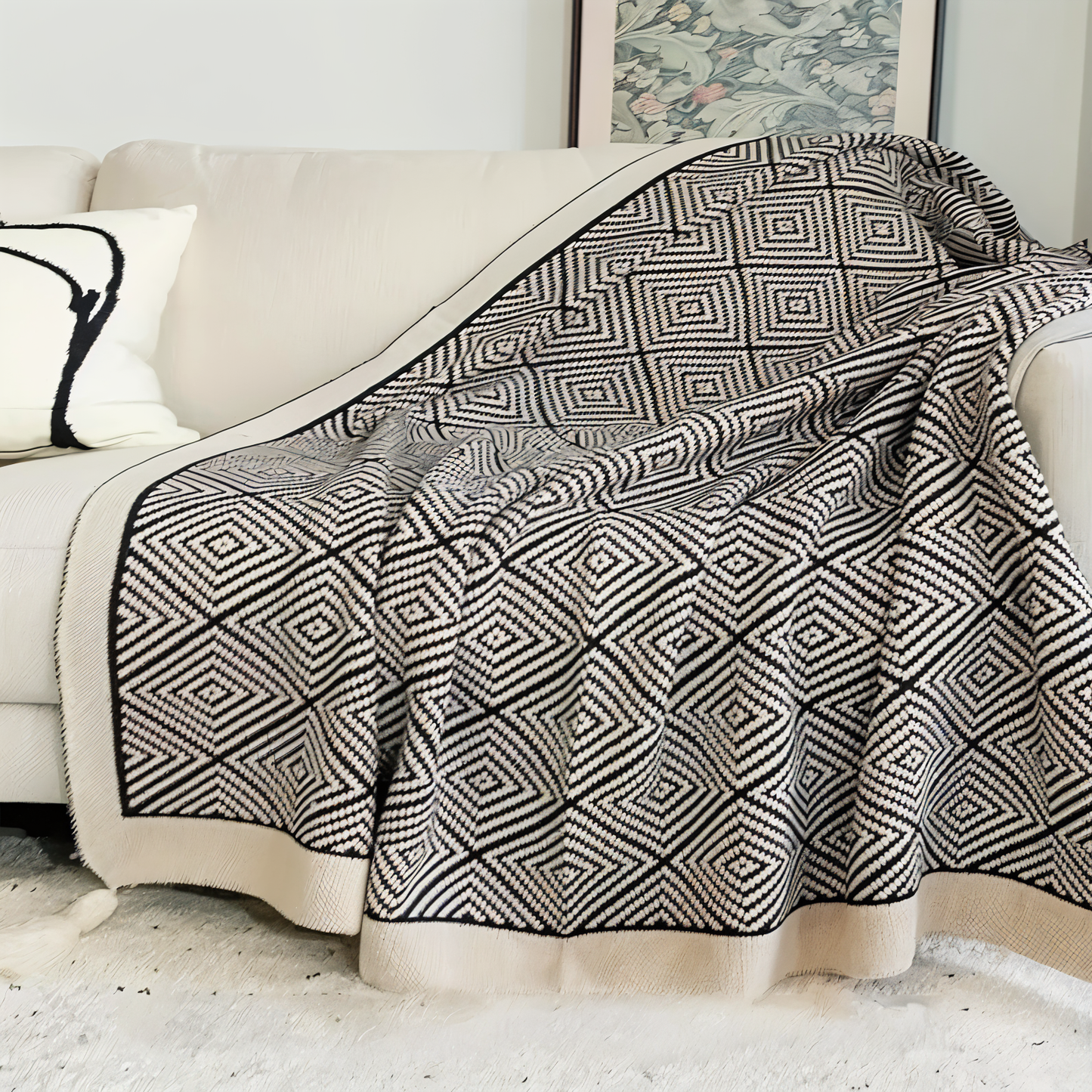 Vivolux | DecoDiamond Plaid Decke – Kuschelige Eleganz mit geometrischem Charme