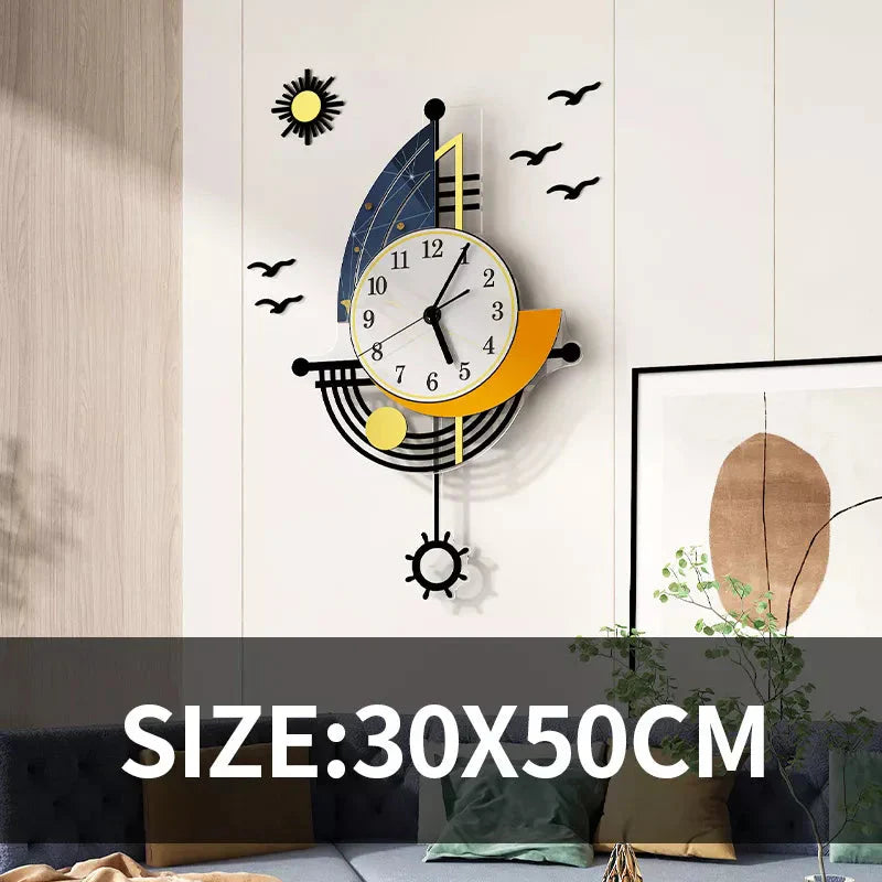 Vivolux | Dekorative Wanduhr Navigation Segelboot Kreatives Design Uhr Innenuhr Dekoration Wohnzimmer Hintergrund Wanddeko