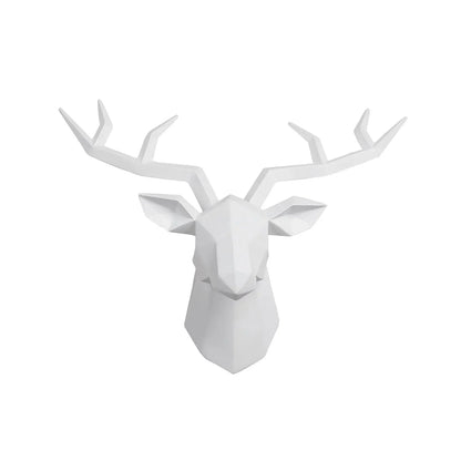 Vivolux | Hirschkopf Skulptur Tier Statue Figuren Wandbehang Kreatives Elch Kunst Geweih Statuette für Bürodeko Wandmontage