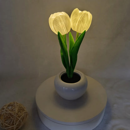 Vivolux | Moderne kreative Simulation Tulpe Pfingstrose LED Nachtlicht Tischlampe