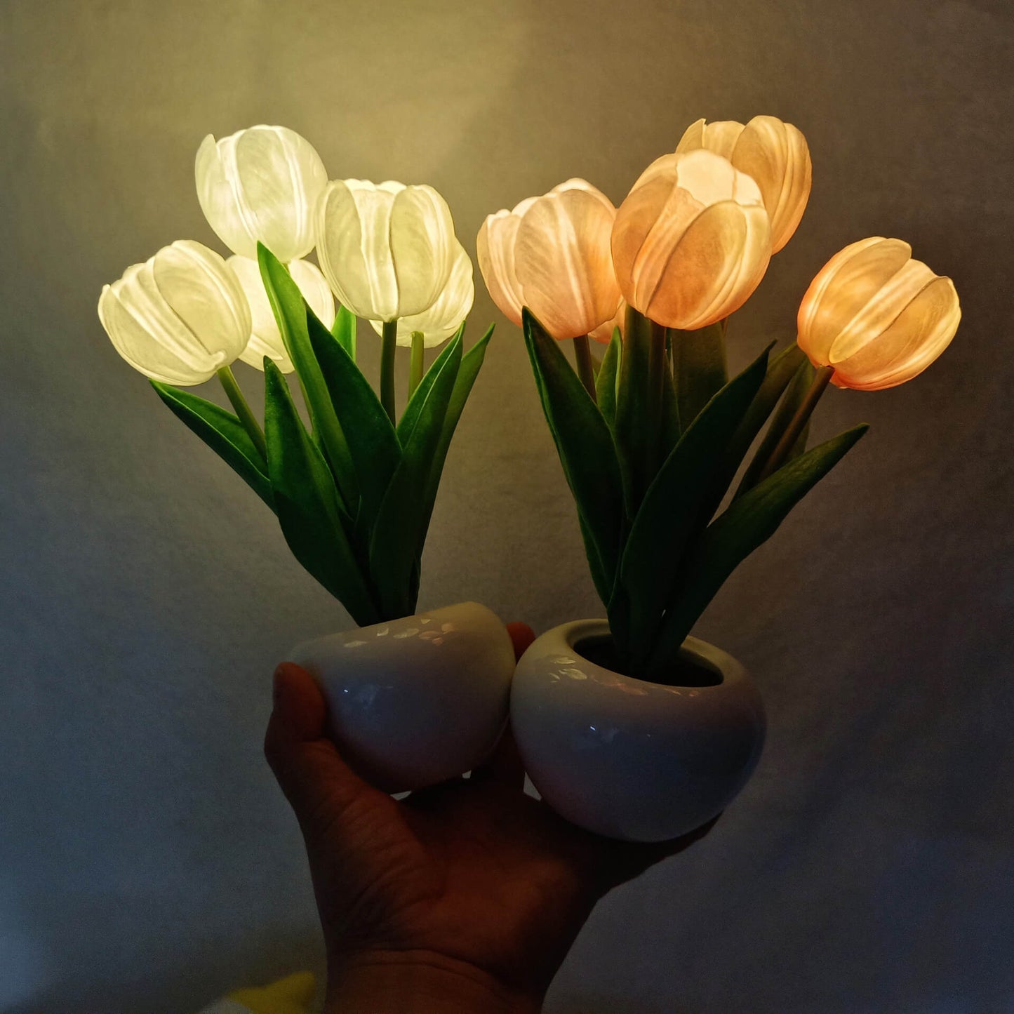 Vivolux | Moderne kreative Simulation Tulpe Pfingstrose LED Nachtlicht Tischlampe