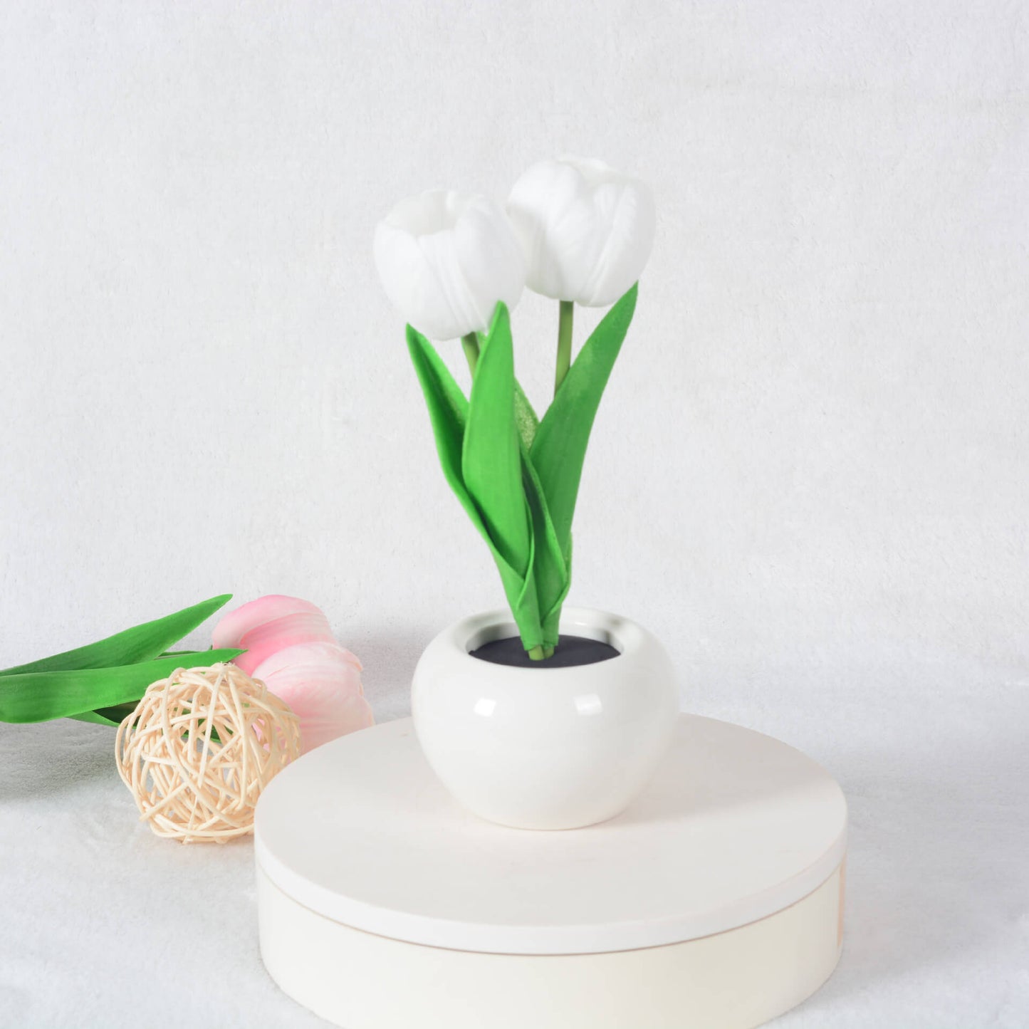 Vivolux | Moderne kreative Simulation Tulpe Pfingstrose LED Nachtlicht Tischlampe