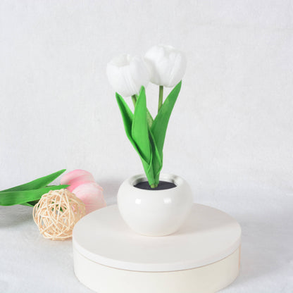 Vivolux | Moderne kreative Simulation Tulpe Pfingstrose LED Nachtlicht Tischlampe