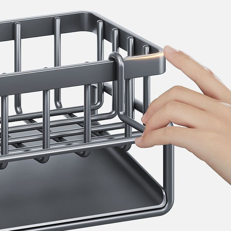 Rostfreier Edelstahl Spülen Organizer Regal - Küchen-Schwamm, Seife, Geschirrtuch Halter Regal Korb