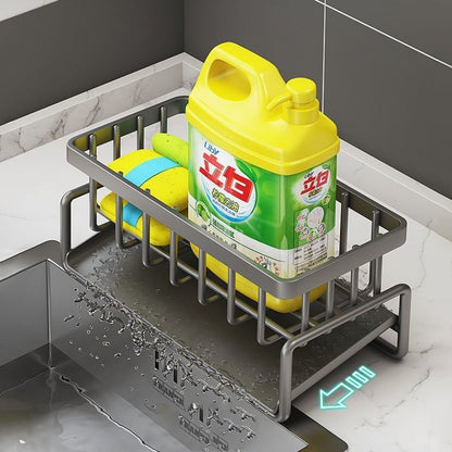 Rostfreier Edelstahl Spülen Organizer Regal - Küchen-Schwamm, Seife, Geschirrtuch Halter Regal Korb