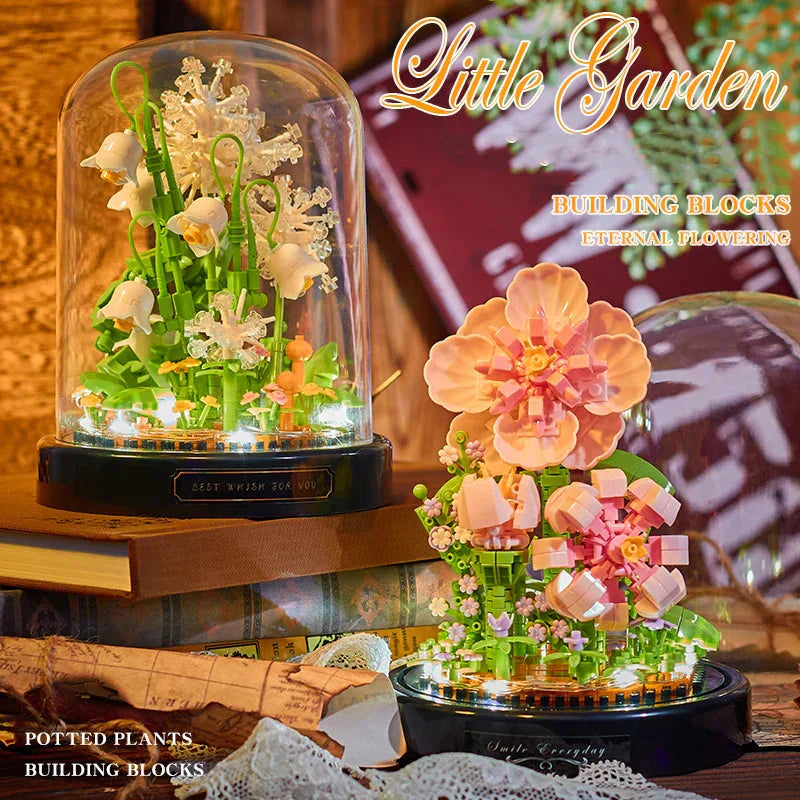 Vivolux | BloomBrick DIY Mikro Blumen Bausteine | Mini Ziegel Puzzle | Heimdekoration & Geschenkidee für Kinder