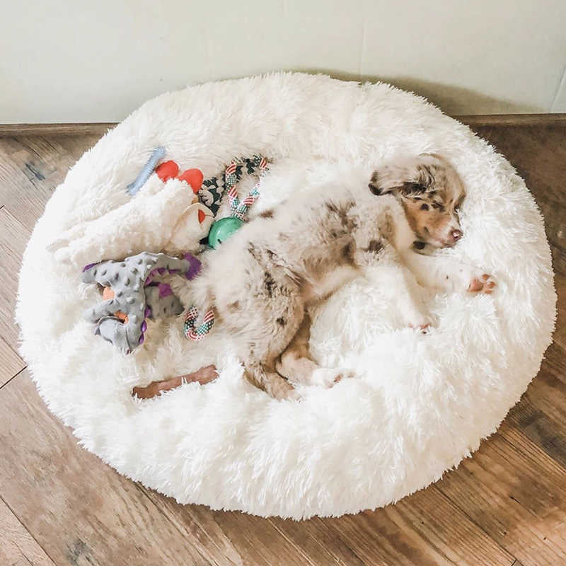 Vivolux | Runder Plüsch Beruhigender Donut Hundebett für kleine bis große Hunde