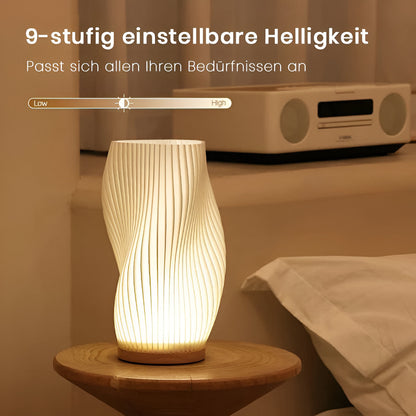 Vivolux | DreamWave - Moderne cremefarbene 3D-Wellenlampe mit elegantem Metallsockel