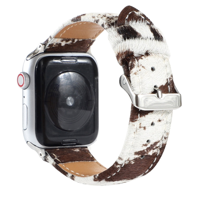 Vivolux | Frerndorf | Pferdehaar Flauschiges Leopardenmuster Leder Uhrband für Apple Watch Series 9&8&7 41mm / SE 3&SE 2&6&SE&5&4 40mm / 3&2&1 38mm(1)