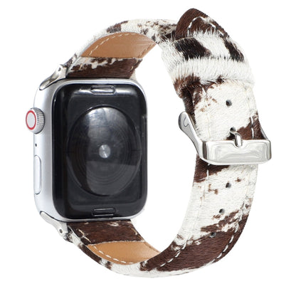 Vivolux | Frerndorf | Pferdehaar Flauschiges Leopardenmuster Leder Uhrband für Apple Watch Series 9&8&7 41mm / SE 3&SE 2&6&SE&5&4 40mm / 3&2&1 38mm(1)