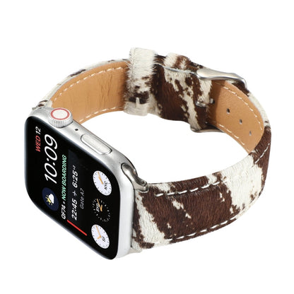 Vivolux | Frerndorf | Pferdehaar Flauschiges Leopardenmuster Leder Uhrband für Apple Watch Series 9&8&7 41mm / SE 3&SE 2&6&SE&5&4 40mm / 3&2&1 38mm(1)