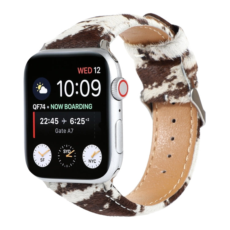 Vivolux | Frerndorf | Pferdehaar Flauschiges Leopardenmuster Leder Uhrband für Apple Watch Series 9&8&7 41mm / SE 3&SE 2&6&SE&5&4 40mm / 3&2&1 38mm(1)