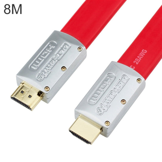 Vivolux | ULT-unite 4K Ultra HD vergoldetes HDMI zu HDMI Flachkabel, Kabellänge: 8m (Rot)
