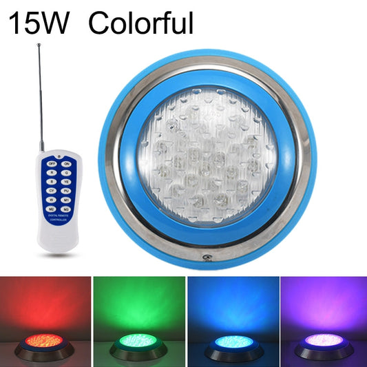 Vivolux | 15W LED Edelstahl Wandmontierte Poolbeleuchtung Landschaft Unterwasserlicht (Buntes Licht + Fernbedienung)