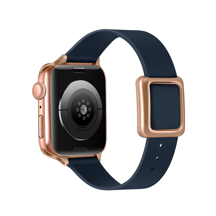 Vivolux | Frerndorf | Magnetische Roségold Quadrat Schnalle Uhrband für Apple Watch Series 9&8&7 41mm / SE 3&SE 2&6&SE&5&4 40mm / 3&2&1 38mm (Mitternachtsblau)