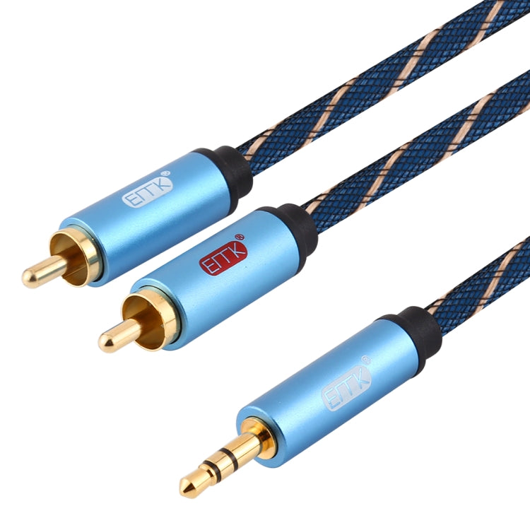 Vivolux | EMK 3,5mm Klinke männlich auf 2 x RCA männlich vergoldeter Stecker Lautsprecher Audiokabel, Kabellänge: 5m (Dunkelblau)