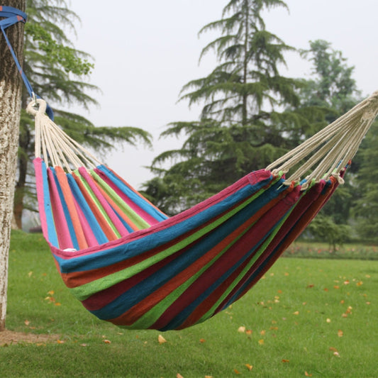Vivolux | Outdoor Doppelt Verdickte Leinwand-Hängematte Innen-Schaukel, Größe:200x100cm(Farbenfroh)