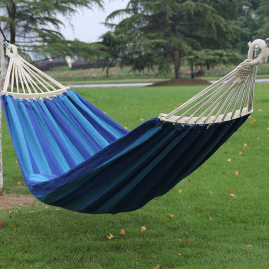 Vivolux | Outdoor Doppelt Dicke Leinwand Hängematte Innen Swing mit Abnehmbarer Kurvenstange, Größe: 200x100cm (Dunkelblau)