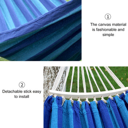 Vivolux | Outdoor Doppelt Dicke Leinwand Hängematte Innen Swing mit Abnehmbarer Kurvenstange, Größe: 200x100cm (Dunkelblau)