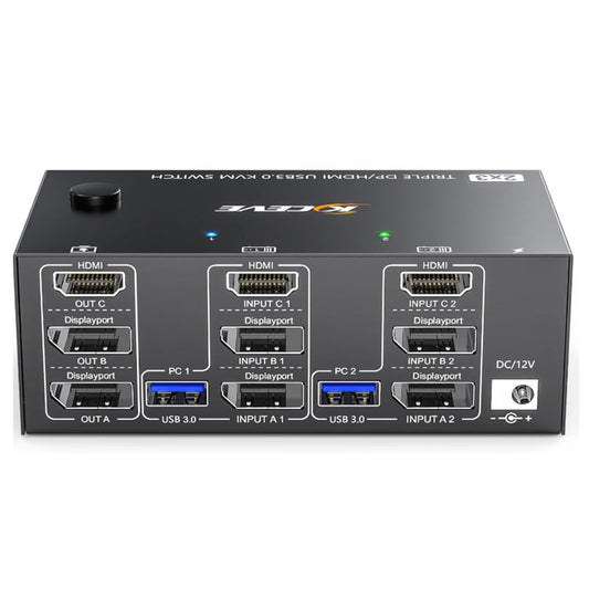 Vivolux | KC-KVM203DH 8K 30Hz USB3.0 DP+DP+HDMI Triple Monitors KVM Switch, AU Plug