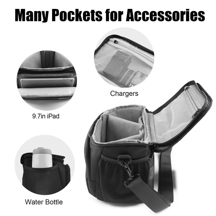 Vivolux | Cwatcun D67 Crossbody Kamera Tasche Fotografie Objektiv Schultertasche, Größe: 22 x 15 x 15cm S(Black)