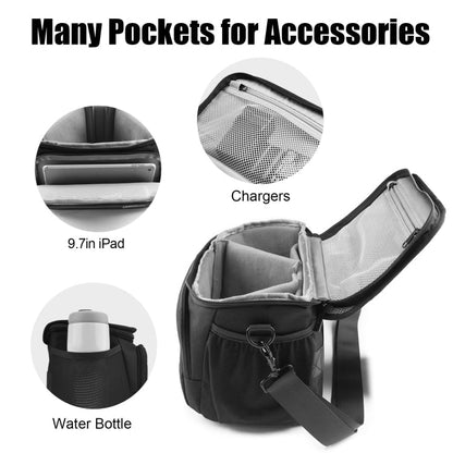 Vivolux | Cwatcun D67 Crossbody Kamera Tasche Fotografie Objektiv Schultertasche, Größe: 22 x 15 x 15cm S(Black)