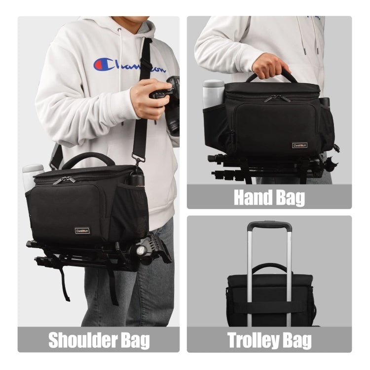 Vivolux | Cwatcun D67 Crossbody Kamera Tasche Fotografie Objektiv Schultertasche, Größe: 22 x 15 x 15cm S(Black)