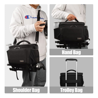 Vivolux | Cwatcun D67 Crossbody Kamera Tasche Fotografie Objektiv Schultertasche, Größe: 22 x 15 x 15cm S(Black)