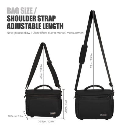 Vivolux | Cwatcun D67 Crossbody Kamera Tasche Fotografie Objektiv Schultertasche, Größe: 22 x 15 x 15cm S(Black)