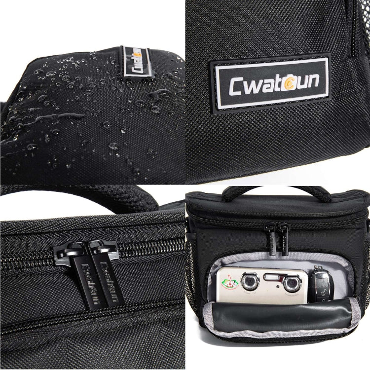 Vivolux | Cwatcun D67 Crossbody Kamera Tasche Fotografie Objektiv Schultertasche, Größe: 22 x 15 x 15cm S(Black)