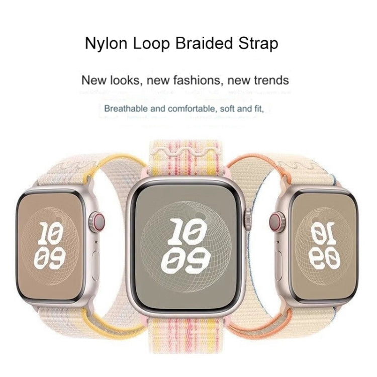 Vivolux | Für Apple Watch Series 5 40mm Loop Nylon Uhrenarmband (Starlight Gelb Pink)