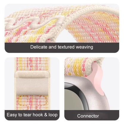 Vivolux | Für Apple Watch Series 5 40mm Loop Nylon Uhrenarmband (Starlight Gelb Pink)