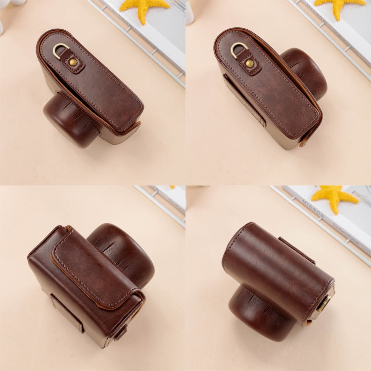 Vivolux | For FUJIFILM X100VI Full Body Leather Camera Case Bag with Strap(Coffee)