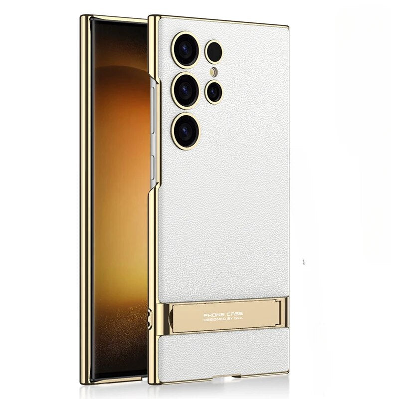 Galvanisierte schlichte Lederhalterung für Samsung Galaxy S24