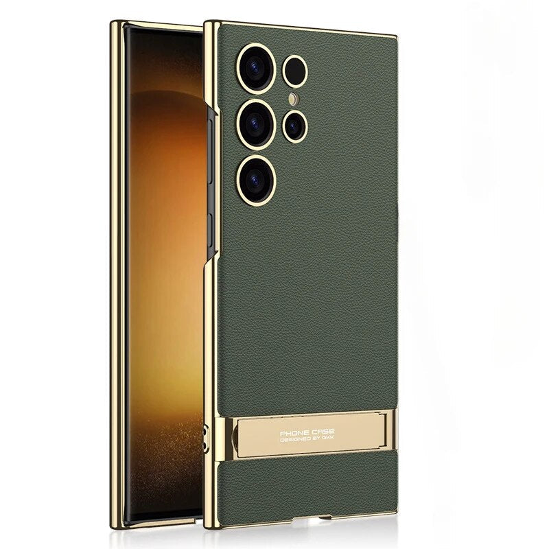 Galvanisierte schlichte Lederhalterung für Samsung Galaxy S24